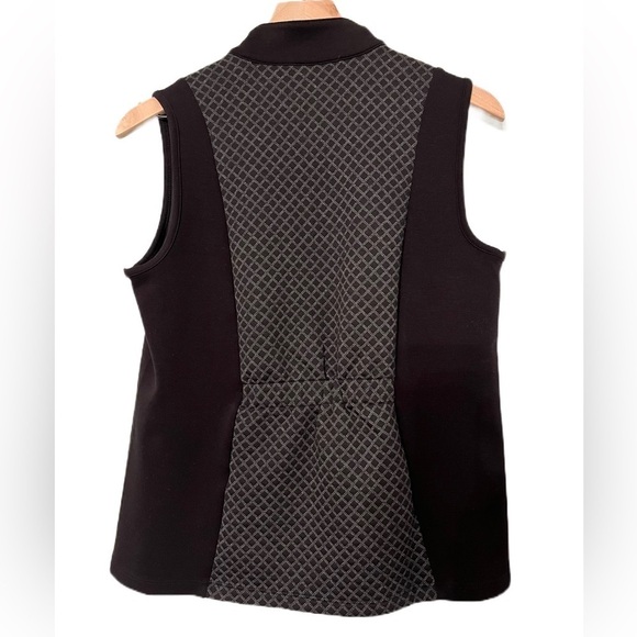 💖 Weekends by Chico’s Vest | Small | Black, With Gray & Black Pattern | EUC - Picture 3 of 8